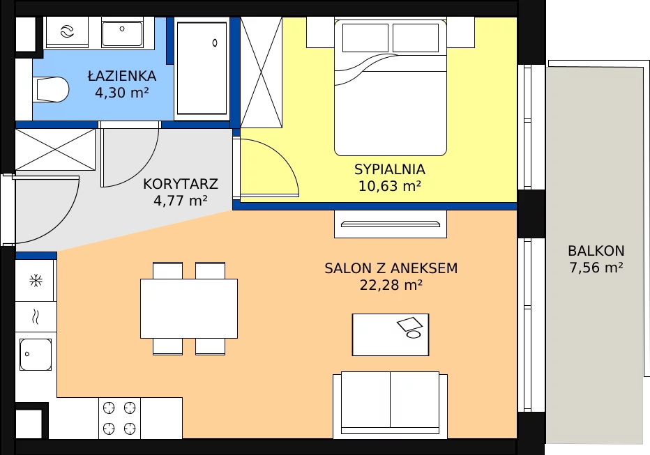 Zalety apartamentu 41.97 m², E/207