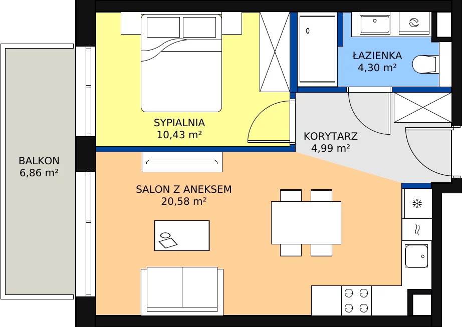 Zalety apartamentu 40.3 m², E/211