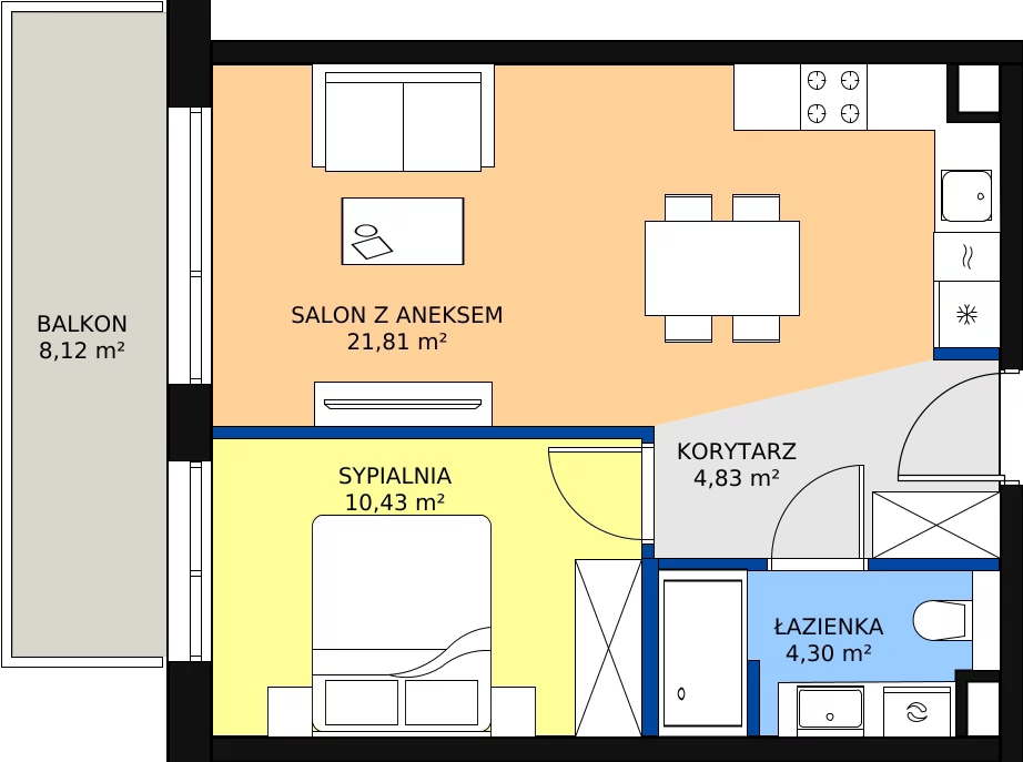 Zalety apartamentu 41.37 m², E/212
