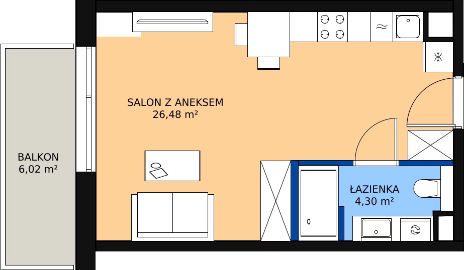 Zalety apartamentu 30.78 m², E/301