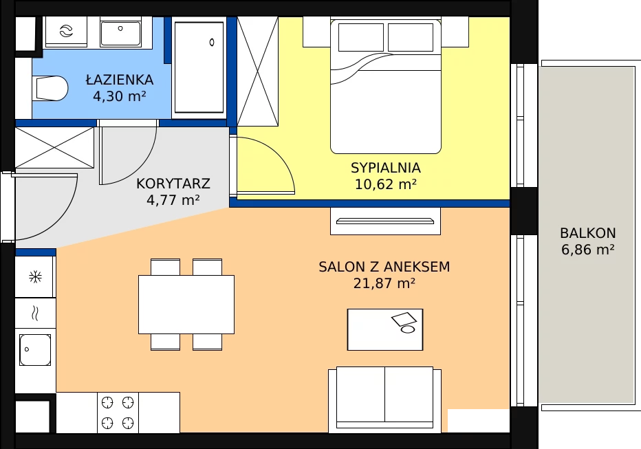 Zalety apartamentu 41.56 m², E/306