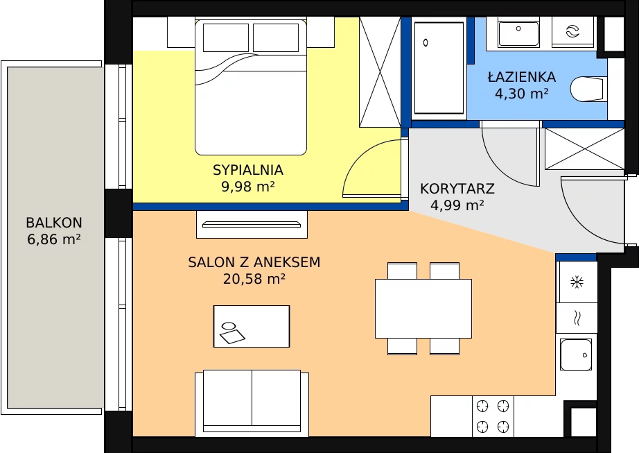 Zalety apartamentu 39.85 m², E/311
