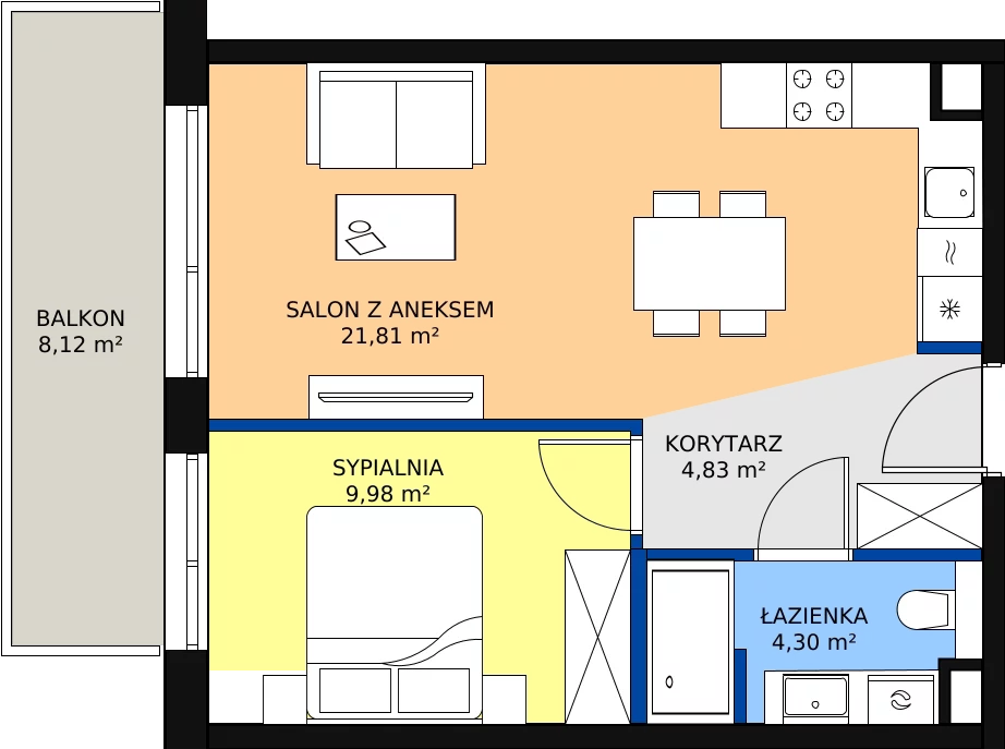 Zalety apartamentu 40.92 m², E/312