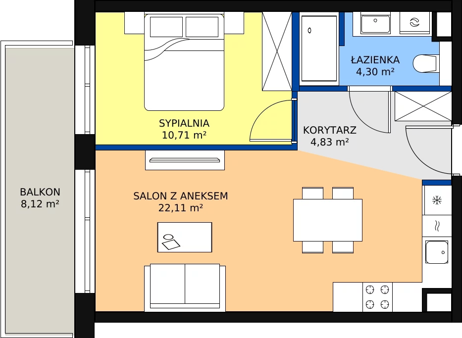 Zalety apartamentu 41.95 m², F/201