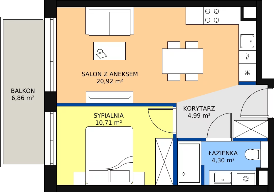 Zalety apartamentu 40.92 m², F/202