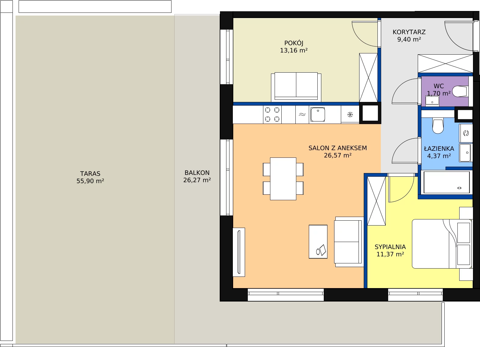 Zalety apartamentu 66.57 m², F/203