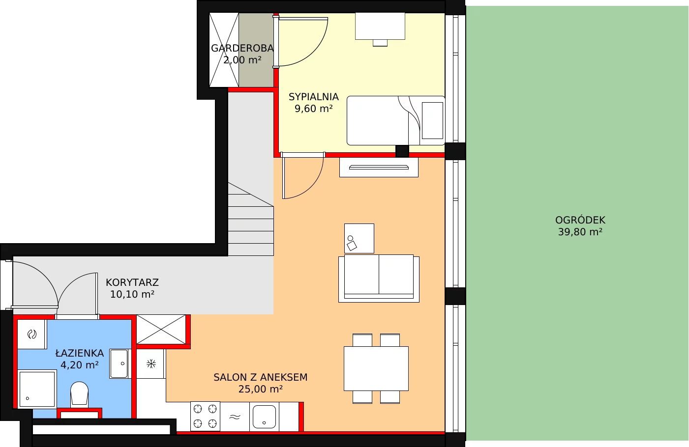 Apartament 95,30 m², parter, oferta nr M19, Słoneczne Tarasy, Łódź, Śródmieście, Śródmieście-Wschód, ul. Kilińskiego 12