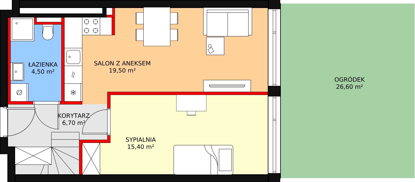 Apartament 85,20 m², parter, oferta nr M20, Słoneczne Tarasy, Łódź, Śródmieście, Śródmieście-Wschód, ul. Kilińskiego 12