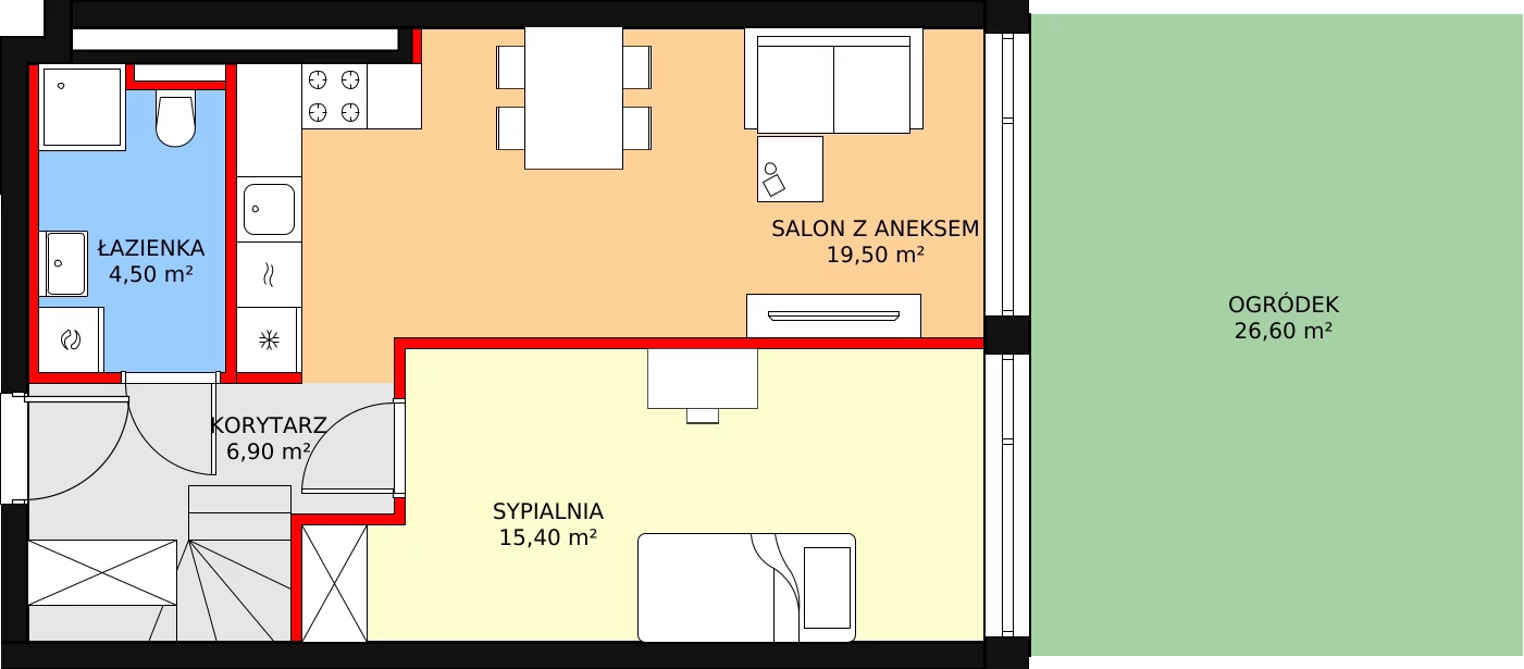 Apartament 85,30 m², parter, oferta nr M22, Słoneczne Tarasy, Łódź, Śródmieście, Śródmieście-Wschód, ul. Kilińskiego 12