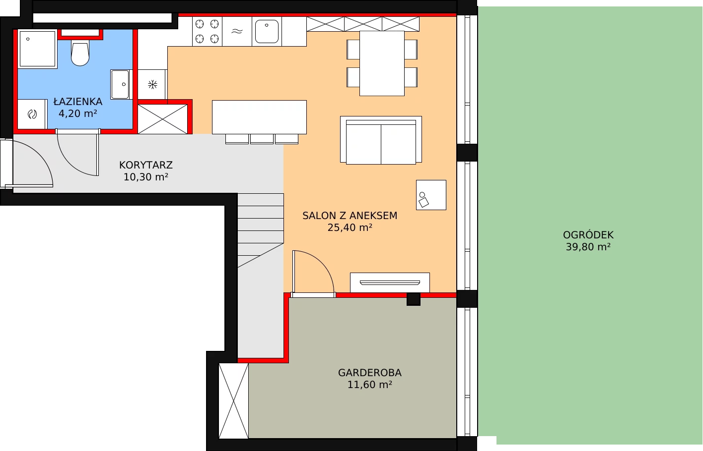 Apartament 96,10 m², parter, oferta nr M39, Słoneczne Tarasy, Łódź, Śródmieście, Śródmieście-Wschód, ul. Kilińskiego 12