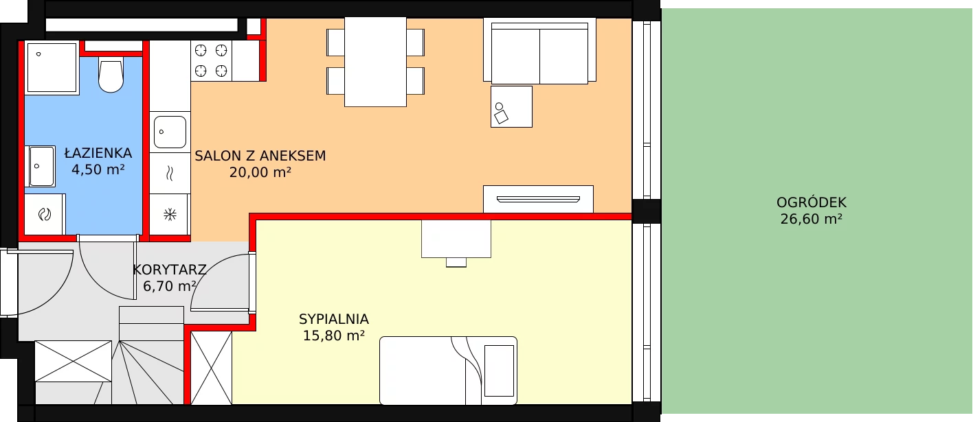 Apartament 88,40 m², parter, oferta nr M41, Słoneczne Tarasy, Łódź, Śródmieście, Śródmieście-Wschód, ul. Kilińskiego 12