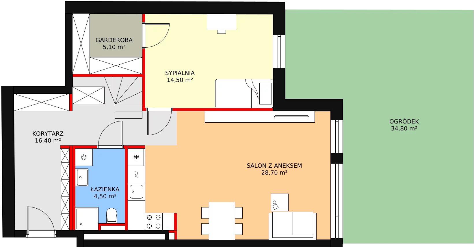 Mieszkanie 121,90 m², parter, oferta nr M42, Słoneczne Tarasy, Łódź, Śródmieście, Śródmieście-Wschód, ul. Kilińskiego 12