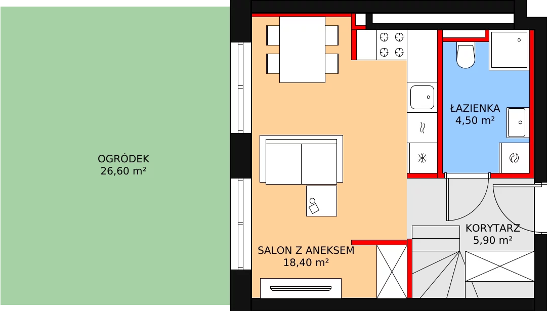 Apartament 58,70 m², parter, oferta nr M60, Słoneczne Tarasy, Łódź, Śródmieście, Śródmieście-Wschód, ul. Kilińskiego 12