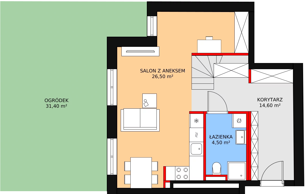 Apartament 82,60 m², parter, oferta nr M63, Słoneczne Tarasy, Łódź, Śródmieście, Śródmieście-Wschód, ul. Kilińskiego 12