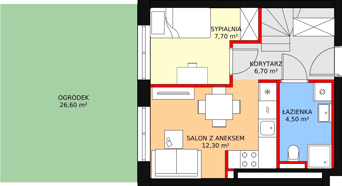 Apartament 64,10 m², parter, oferta nr M67, Słoneczne Tarasy, Łódź, Śródmieście, Śródmieście-Wschód, ul. Kilińskiego 12