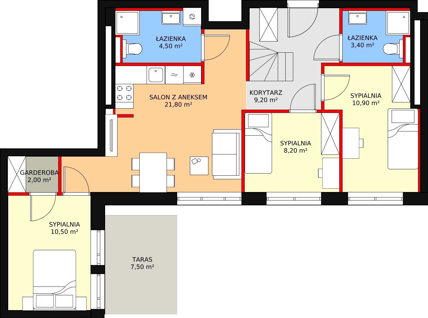 Apartament 74,00 m², piętro 3, oferta nr M98, Słoneczne Tarasy, Łódź, Śródmieście, Śródmieście-Wschód, ul. Kilińskiego 12