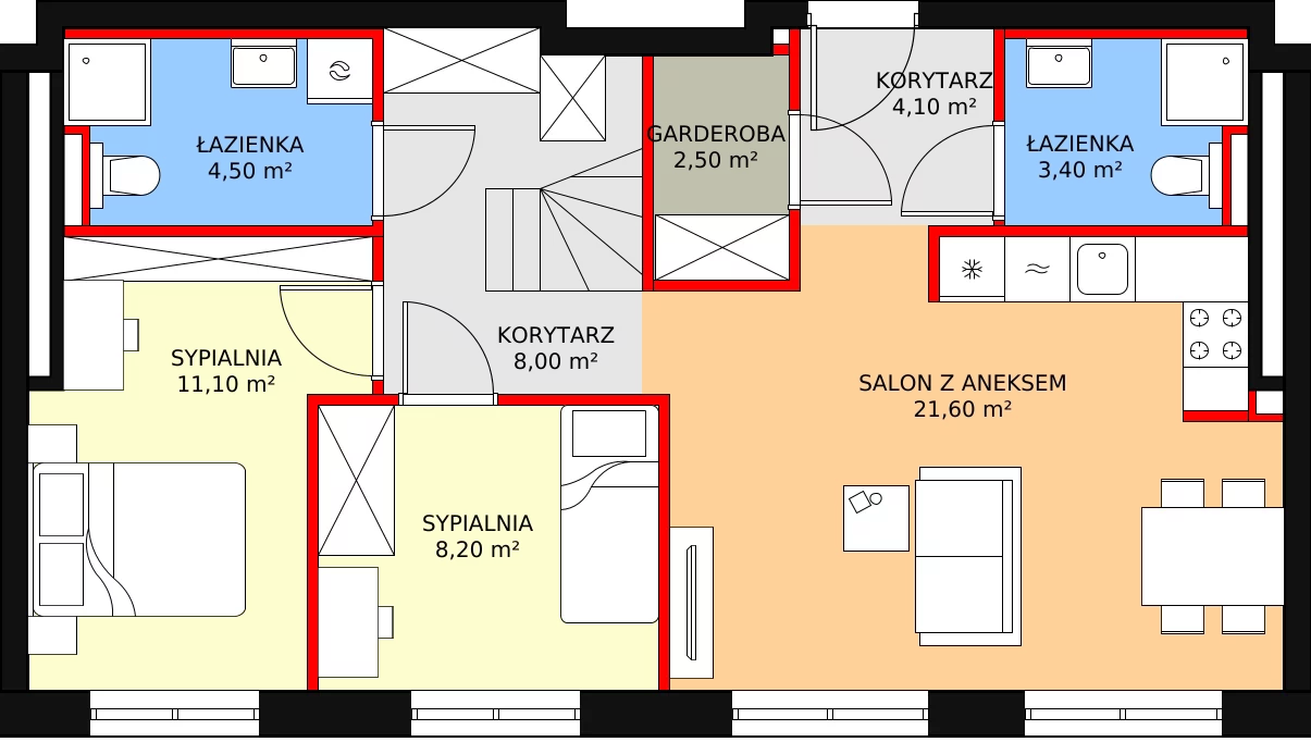 Apartament 67,20 m², piętro 3, oferta nr M99, Słoneczne Tarasy, Łódź, Śródmieście, Śródmieście-Wschód, ul. Kilińskiego 12