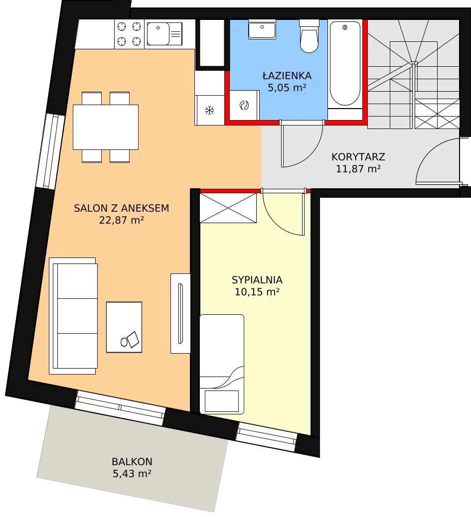 3 pokoje, mieszkanie 90,37 m², piętro 2, oferta nr 2.M10, Smart Park, Police, ul. Rycerska 7c