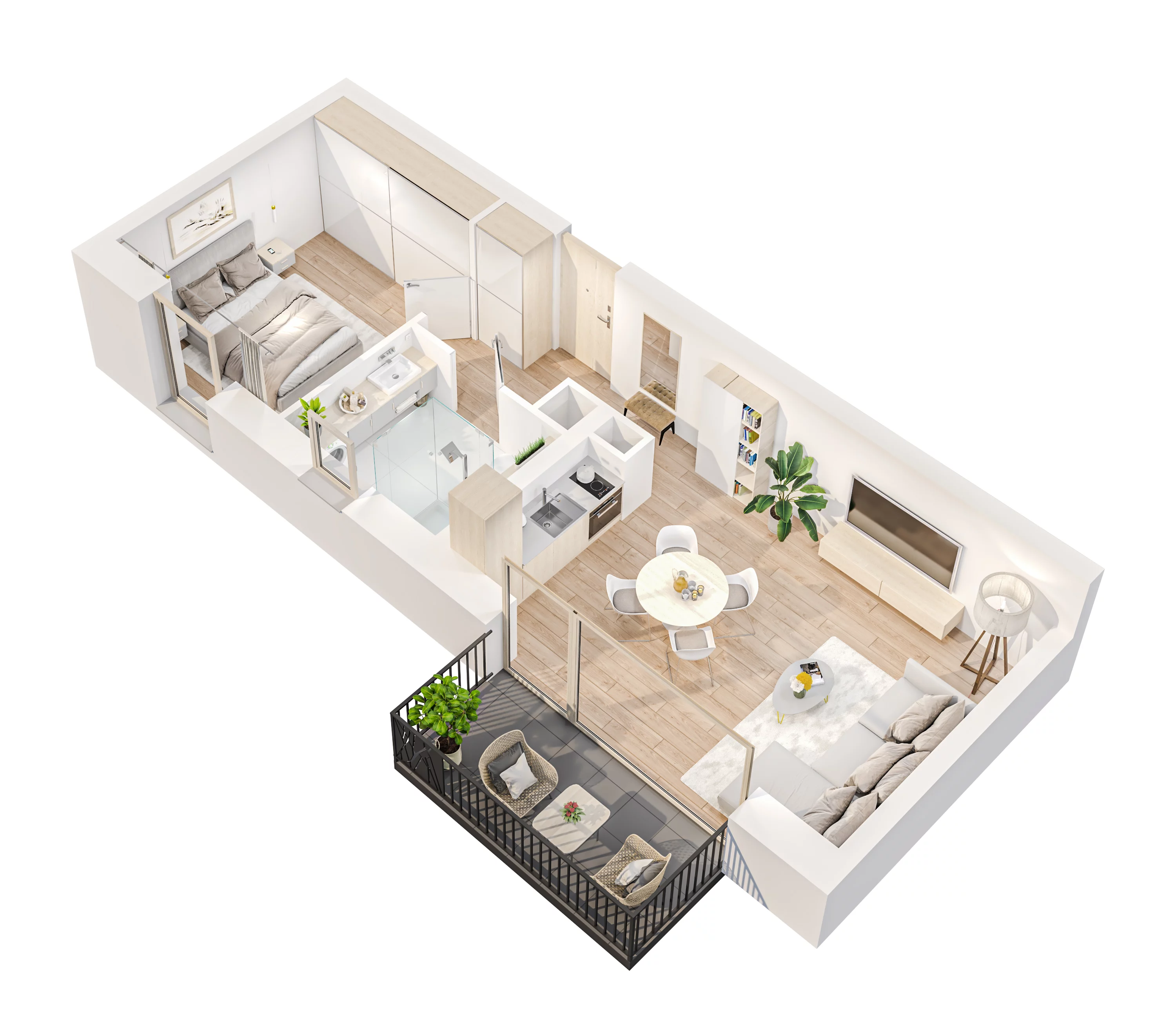 2 pokoje, apartament 40,65 m², piętro 3, oferta nr 3.31, Jantarowa 4, Ustronie Morskie, ul. Jantarowa 4