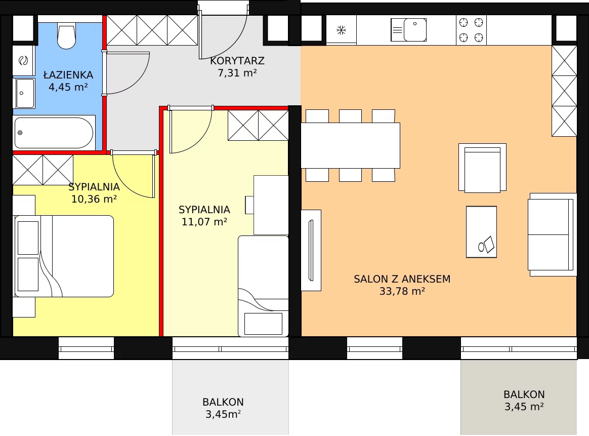 Apartament 66,98 m², piętro 3, oferta nr 22, Palacza 97, Poznań, Grunwald Południe, Grunwald Południe, ul. Palacza 97