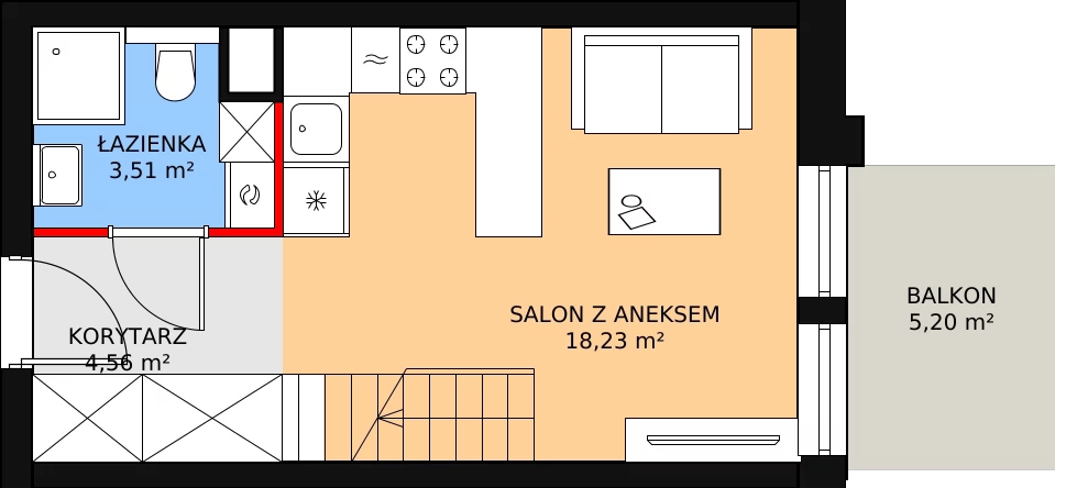 Apartament inwestycyjny 40,87 m², piętro 3, oferta nr A.3.36, Morzlive, Ustronie Morskie, ul. Graniczna 4