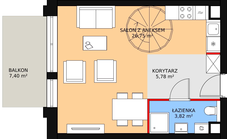 1 pokój, apartament inwestycyjny 65,51 m², piętro 3, oferta nr A.3.41, Morzlive, Ustronie Morskie, ul. Graniczna 4