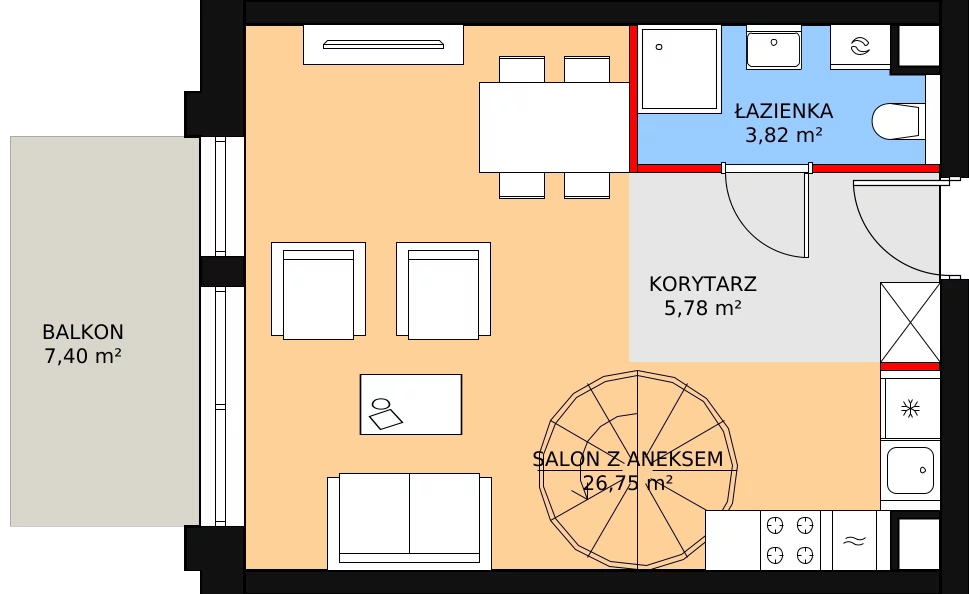 Apartament inwestycyjny 61,28 m², piętro 3, oferta nr A.3.42, Morzlive, Ustronie Morskie, ul. Graniczna 4