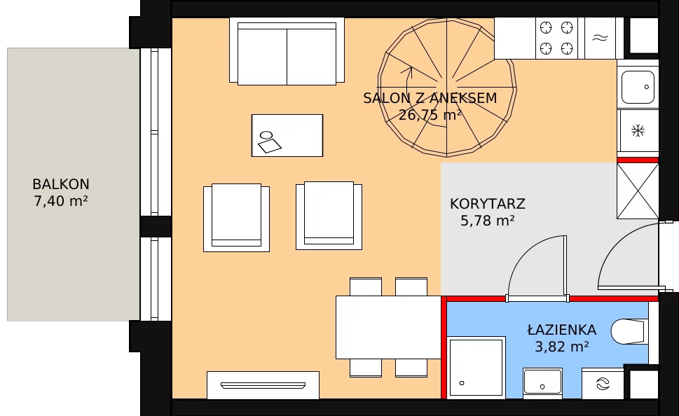 Apartament inwestycyjny 61,28 m², piętro 3, oferta nr A.3.43, Morzlive, Ustronie Morskie, ul. Graniczna 4