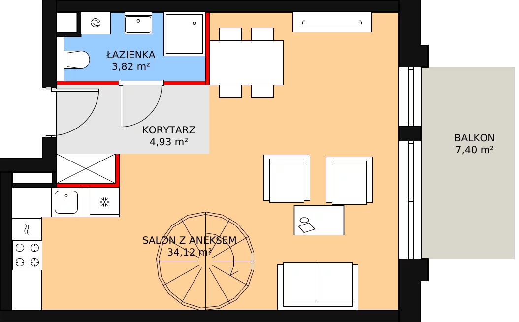 Apartament inwestycyjny 70,10 m², piętro 3, oferta nr B.3.80, Morzlive, Ustronie Morskie, ul. Graniczna 4