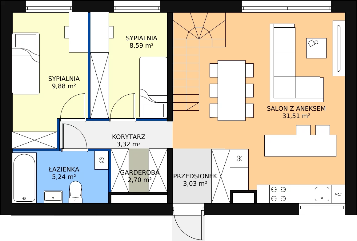 Zalety apartamentu 82.06 m², 10A/2.
