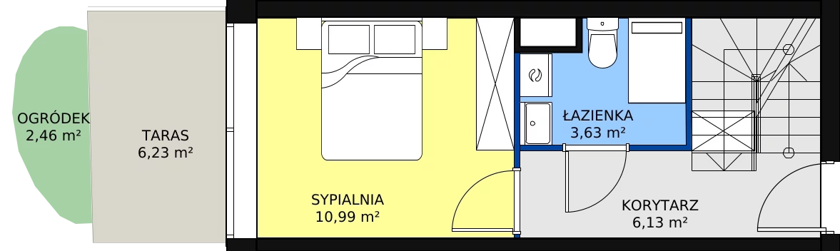 Zalety apartamentu 38.63 m², A.0.3