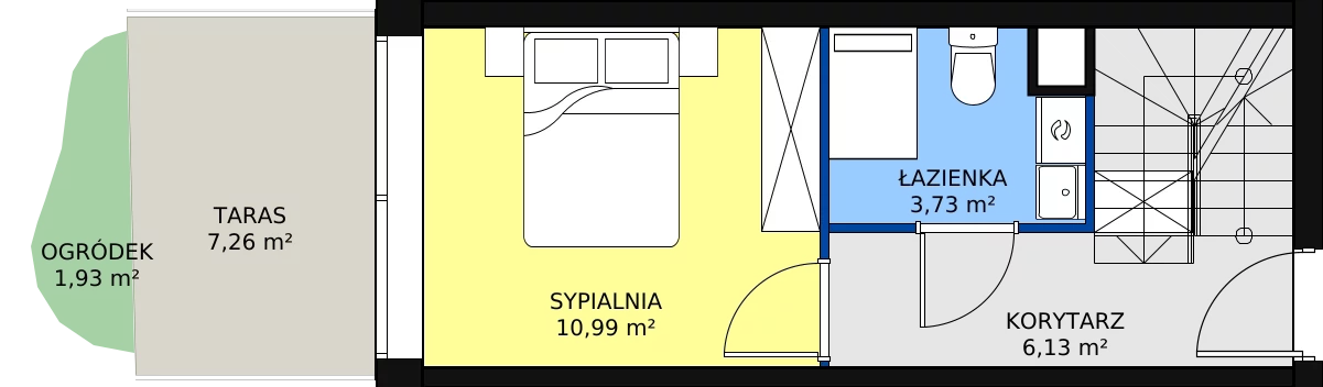 Zalety apartamentu 38.79 m², A.0.7