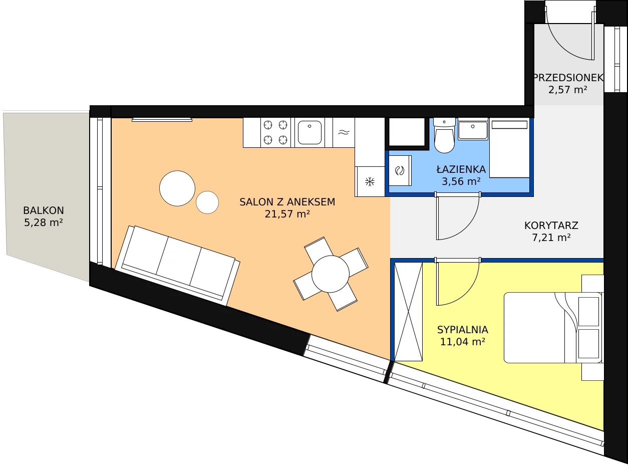 Zalety apartamentu 45.95 m², A/1/9
