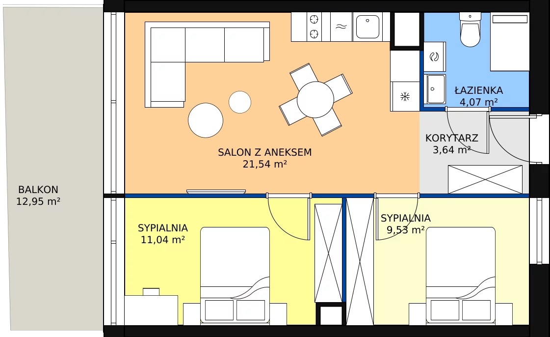 Zalety apartamentu 49.82 m², A/2/17