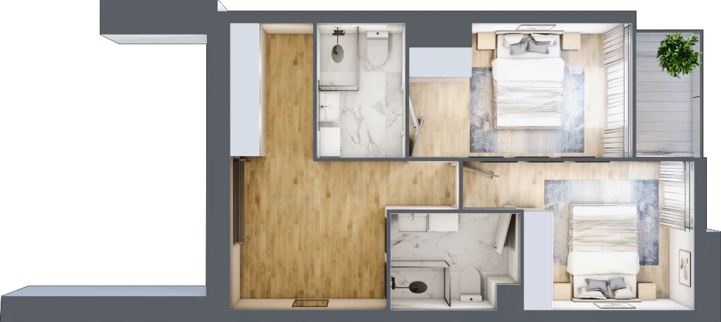 3 pokoje, apartament 79,91 m², parter, oferta nr C.0.2, Cisha, Dziwnów, ul. Kaprala Koniecznego 3