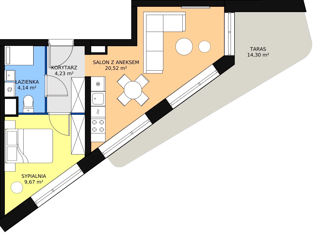 Zalety apartamentu 38.56 m², C/2/21