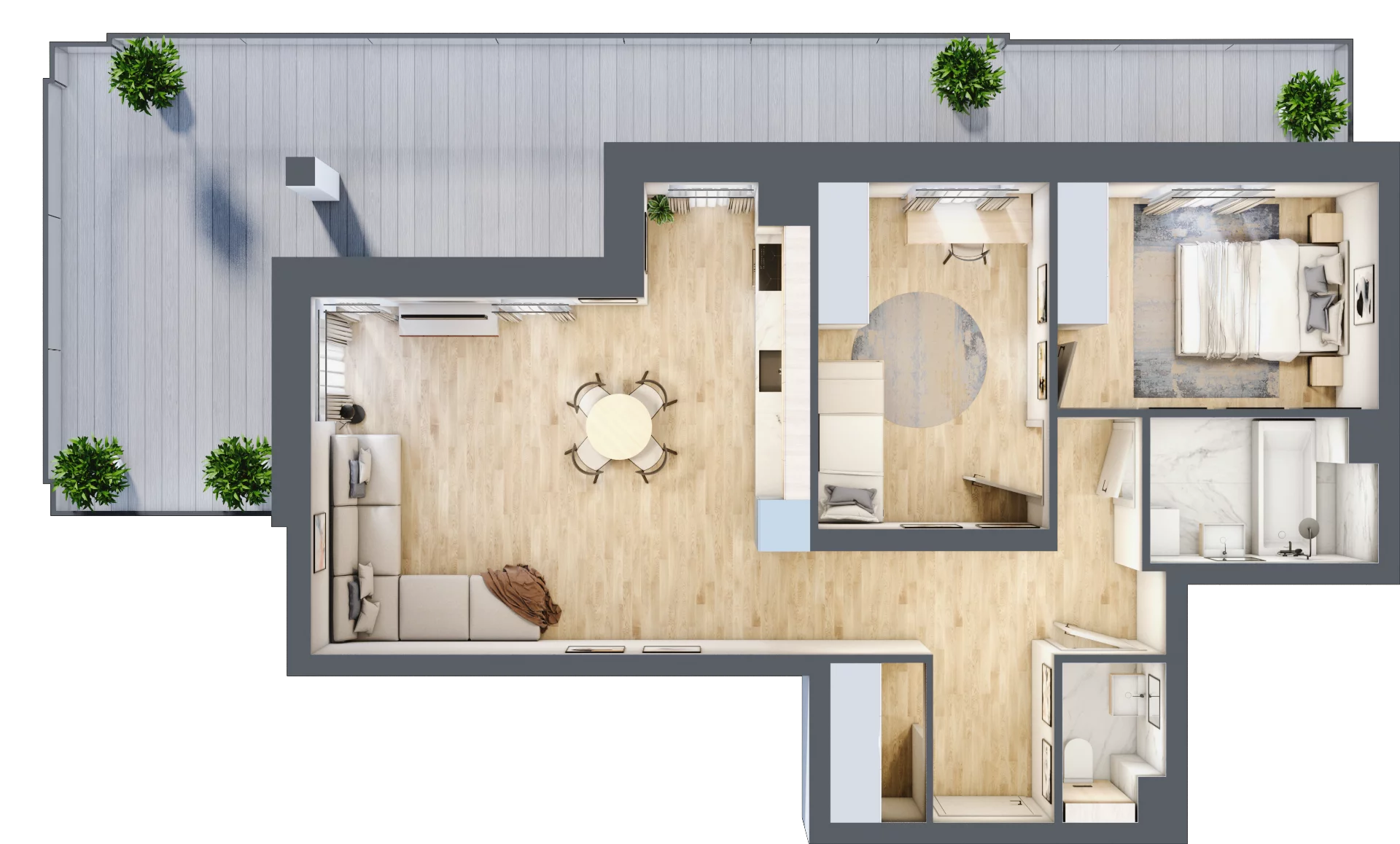 3 pokoje, apartament 63,38 m², parter, oferta nr B/3, Villa Park B - Apartamenty Augustów, Augustów, ul. Wypoczynkowa
