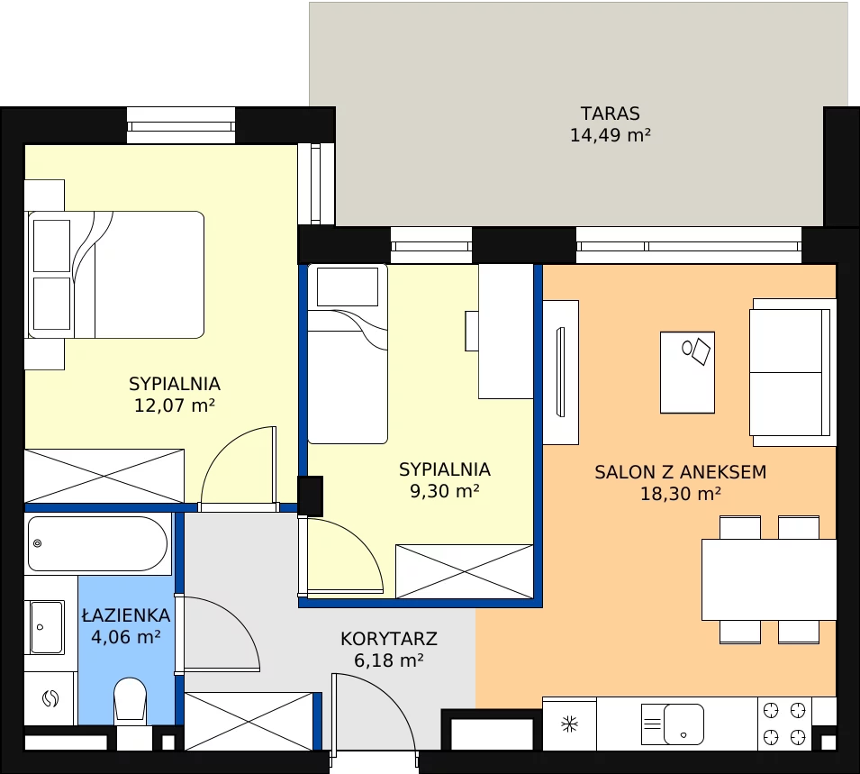 Zalety apartamentu 49.91 m², G71