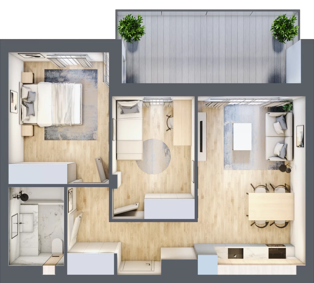 3 pokoje, apartament 49,91 m², piętro 4, oferta nr G71, Piano Park bud. G, Suwałki, Czarnoziem, ul. Witolda "Rotmistrza" Pileckiego