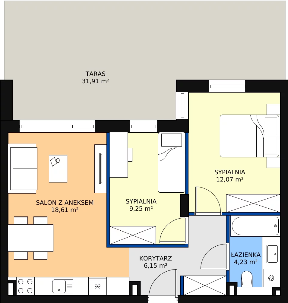 Zalety apartamentu 50.31 m², G29