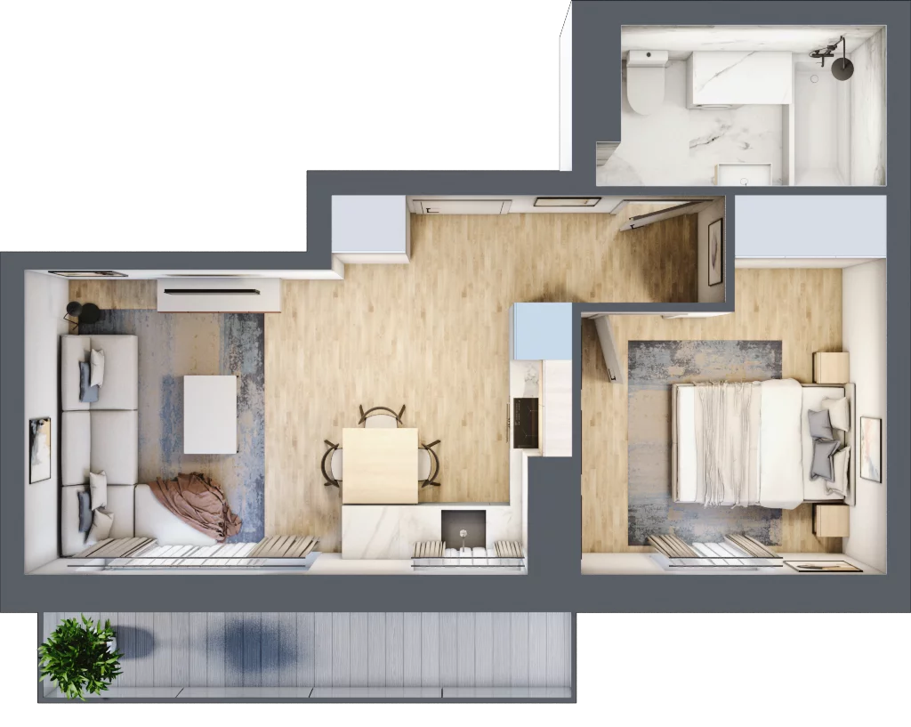 2 pokoje, apartament 36,68 m², piętro 4, oferta nr G25, Piano Park bud. G, Suwałki, Czarnoziem, ul. Witolda "Rotmistrza" Pileckiego