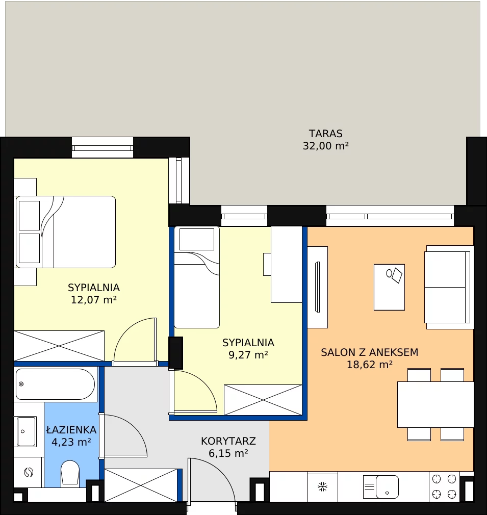 Zalety apartamentu 50.34 m², G31