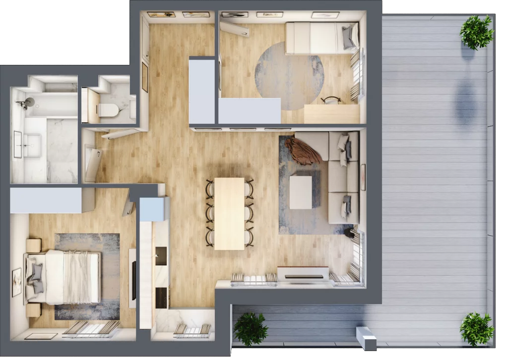 3 pokoje, apartament 62,19 m², parter, oferta nr G33, Piano Park bud. G, Suwałki, Czarnoziem, ul. Witolda "Rotmistrza" Pileckiego