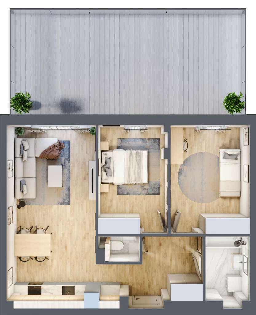 3 pokoje, apartament 62,10 m², parter, oferta nr G3, Piano Park bud. G, Suwałki, Czarnoziem, ul. Witolda "Rotmistrza" Pileckiego