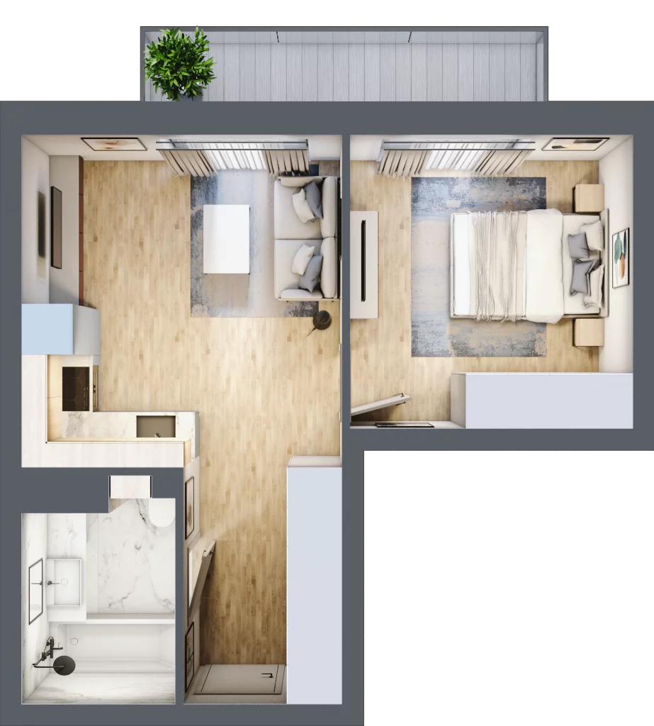 2 pokoje, apartament 36,02 m², piętro 2, oferta nr G50, Piano Park bud. G, Suwałki, Czarnoziem, ul. Witolda "Rotmistrza" Pileckiego