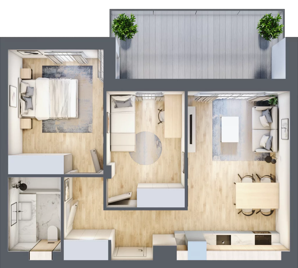 3 pokoje, apartament 50,20 m², piętro 2, oferta nr G51, Piano Park bud. G, Suwałki, Czarnoziem, ul. Witolda "Rotmistrza" Pileckiego