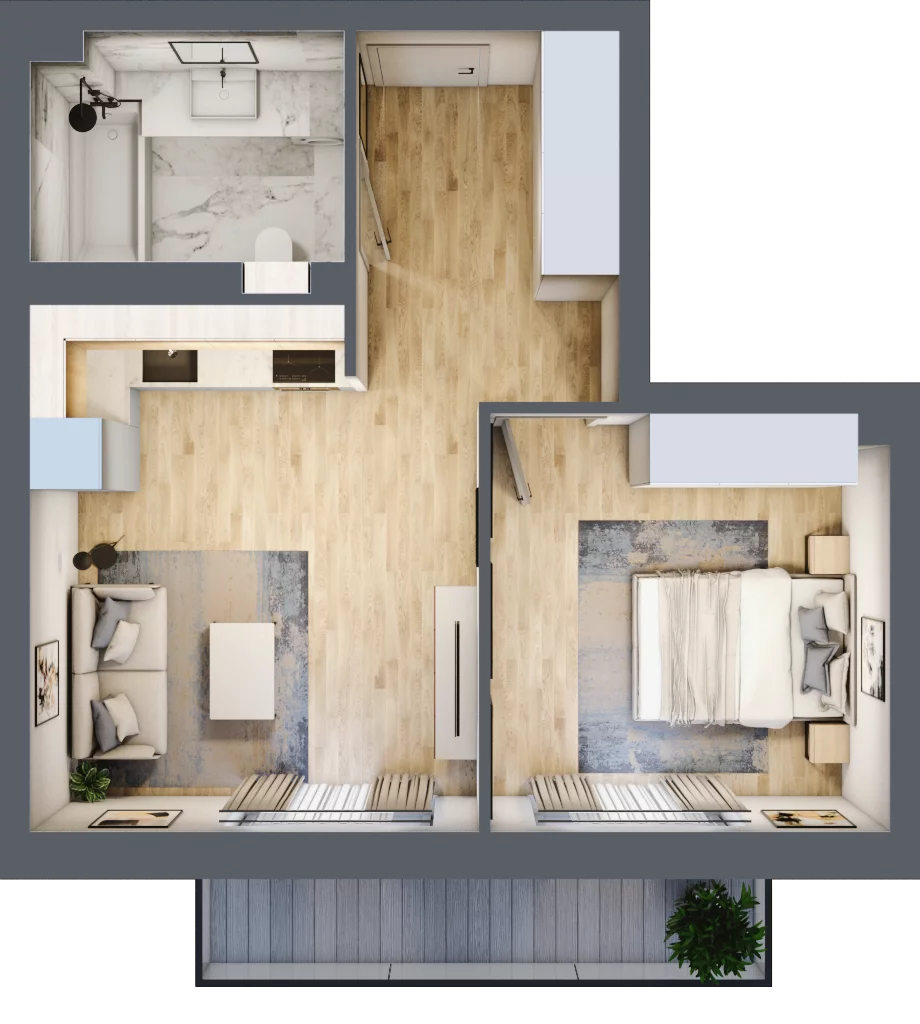 2 pokoje, apartament 39,44 m², piętro 3, oferta nr G55, Piano Park bud. G, Suwałki, Czarnoziem, ul. Witolda "Rotmistrza" Pileckiego