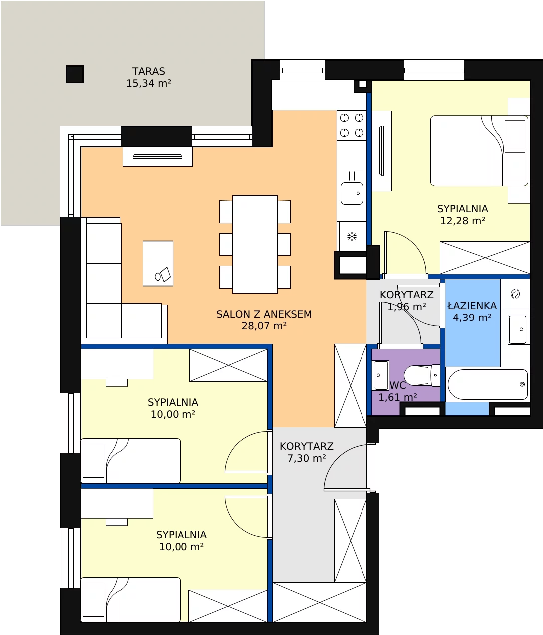 Zalety apartamentu 75.61 m², G48