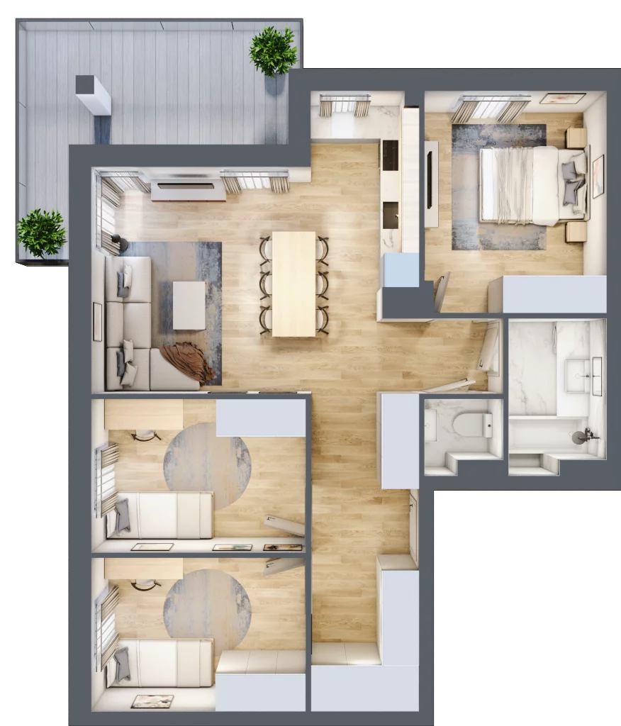4 pokoje, apartament 75,61 m², piętro 2, oferta nr G48, Piano Park bud. G, Suwałki, Czarnoziem, ul. Witolda "Rotmistrza" Pileckiego