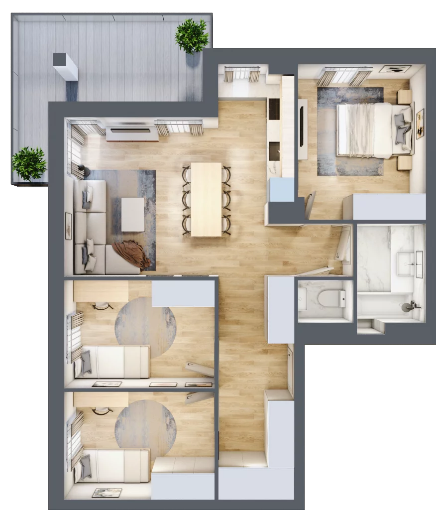 4 pokoje, apartament 75,33 m², piętro 3, oferta nr G58, Piano Park bud. G, Suwałki, Czarnoziem, ul. Witolda "Rotmistrza" Pileckiego